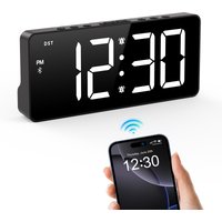 ORIA 7'' LED Alarm Clock with Bluetooth Sync Time Digital Alarm Clock with Dual Alarm & 5 Brightness Levels for Home Office Use