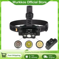 Wurkkos HD50 headlamp ultra-bright 4000 lumens with red and white light functions 21700 USB-C rechargeable LED torch