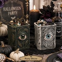 3D Gothic All-Seeing Eye Spell Book Silicone Mold, Dark Grimoire Storage Box & Candle Jar Sculpture Mold, Soft Flexible & Easy R