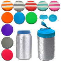 6pcs/set of Silicone Sealed Beverage Can Lid Soda Leak-proof Lid Suitable for Soda Beer Beverage Juice Drink Leak-proof