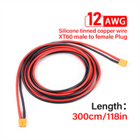 12AWG XT60 Male Female Conversion Plug Connection Cable 300CM Silicone Wire Battery Connector For Lipo Battery RC Drone Car Boat