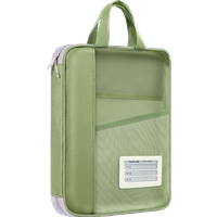 Portable A4 Transparent Mesh File Organizer Handbag Zipper Storage Tote Bag Student School Book Stationery Storage Pouch