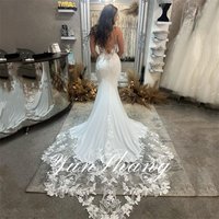 Yunshang Customized Luxury Mermaid Wedding Dress Women Sweetheart Open Back Lace Bridal Gown Sweep Train Long Vestidos De Novia
