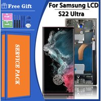 6,78" Super AMOLED für Samsung S22 Ultra 5G S908B S908E S908U S908N LCD-Display Digitaler Touchscreen mit Rahmen-Teilen