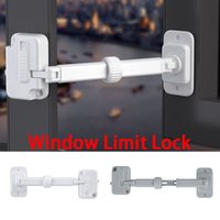 New ABS Window Limit Lock Safety Buckle No Punching Window Stopper Adjustable Portable Window Latch Window
