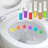 Toilet Cleaner Gel 6 Color Rainbow Flower Shaped Dissolving Sticks Deodorizer Bathroom Odor Removal Long Lasting Floral Fragranc