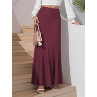 Weightless Drape Floor Skirt, High Rise Band Design, Minimalist Luxury Style, Boutique Shopping Wear