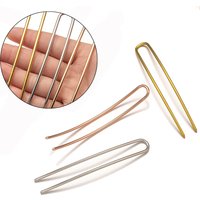 1/5Pcs Metal French U-Shaped Hair Fork Elegant Long Thick Hair Updo Bun Simple Hairpin For Women Girls Hair Jewelry Accessories