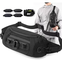 Men Waist Fanny Pack Belt Sling Chest Bag Travel Multi-Pocket Military Fashion Male Nylon Cross body Messenger Purse Bum Hip Bag