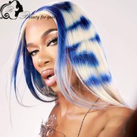 Colored Brazilian Human Hair Wig Straight With Pattern Transparent 13x4 HD Lace Frontal Wigs Wear And Go High Quality For Women