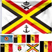 Drapeau militaire belge – Choix de tailles : 21x14 cm / 2x3 pi / 3x5 pi – Drapeau gouvernemental – Bannière de l'Armée de l'Air – Composant terrestre belge