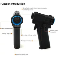 Violent Blower Mini Turbo Jet Fan Handheld Brushless Motor with 21700 Battery*2 110000 RPM adjustable Speed industrial Duct Fan