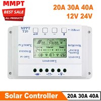 MPPT PWM Solar Charge Controller 20A 40A 12V/24V Auto Solar Panel Regulator Solar Battery Charger with Dual Timer