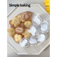 Cute cartoon-style cookie molds (dog, cat, rabbit, heart) - baby complementary food cookie molds, parenting baking tools