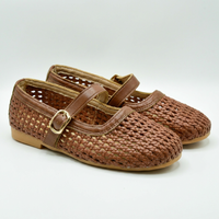Women's Square Toe Mary Jane Flats Woven Mesh Openwork Ballet Shoes Comfortable Slip On Flat Sandals for Party Office Daily