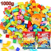 1000g Marmor Race Run DIY Ziegel Große Größe Klassische Grundlegende Bausteine Große Partikel Ergänzende Teile für Ziegel Spielzeug geschenk
