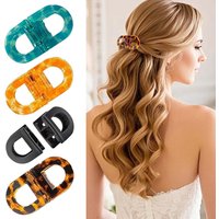 Teal Acrylic Hair Claw Clip Strong Hold Oval Link Hair Catch Clips Fashion Resin Hair Accessories For Women Thick Hair 1Pc
