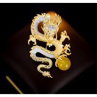 New Chinese-Style Dragon-Shaped Lapel Pin: Unisex Fashionable Blazer Pin, High-Quality Zodiac Dragon Brooch