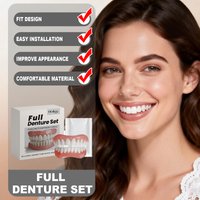 Silikon-Einlagen Weiche Zahnprothesen-Set Ober- und Unterkiefer Veneers Prothesen-Kit Einfache Anwendung Perfekte Passform Mundhygiene Pflege Künstlic