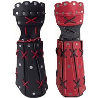 Medieval Samurai Leather Arm Armor Bracer Long Gloves Men Viking Knight Cosplay Gauntlet Wristband Steampunk Halloween Props