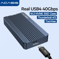 ACASIS 40Gbps M.2 NVMe SSD Enclosure Case Aluminum for Thunderbolt 4/3 USB4 Tool-Free Supports 2280-2230 SSDs for M1/M2 Pro/Max