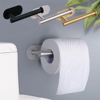 No Drill Toilet Paper Holder,Self-Adhesive Roll Paper Rack,Stainless Steel Tissue Hanger,Toilet Paper Dispenser,Bathroom Decor