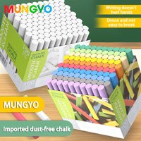 MUNGYO Dustless Chalk Colored / White Non-Toxic Dust-Free Vibrant Blackboard 10Pcs Kids Teachers Students office