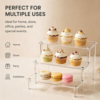 Acrylic Display Stand Photography Display Rack Photo Background Props For Cupcake Perfume Transparent Trapezoidal Storage Shelf
