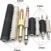 1/2/5/10pcs 6.5mm Male To 6.5mm Male Audio Stereo Jack 3.5 Female To Female Audio Jack Connector Adapter Converter for Speaker