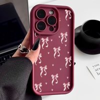 Shockproof Pink Bow Printed Case For iPhone 17 16 15 Pro Max 17e 16e 14 Plus 13 12 11 Pro Max XS Soft Silicone TPU Phone Cover