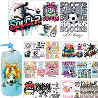 Football game day Soccer Best Dad UV dtf Sticker Party DIY Decals 3D transfers uvdtf tumbler seal stickers 16oz uv dtf cup wraps