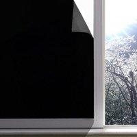 Verdunkelnder undurchsichtiger Fensteraufkleber, statisch haftend, 100 % lichtblockierendes PVC, mattierte dunkle Tönungsfolie, Sichtschutz, Fensterabdeckung