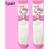 Hello Kitty pure cotton mid-calf socks 1/5 pairs pack, soft and cute cartoon pattern, skin-friendly and breathable socks set for