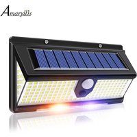 190led solar led licht outdoor garten dekoration wand lampe mit 4 modus ip65 wasserdicht solar bewegungs sensor licht für hoftür