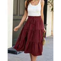 2026 New Women's Slimming Breathable Drapey Elastic Waist Comfortable Casual Long Skirt