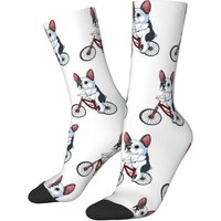 AliExpress Happy Funny Men's Socks On A Bicycle Retro Harajuku French Bulldog Frenchie Dog Hip Hop Crew Crazy Sock Gift Pattern Printed