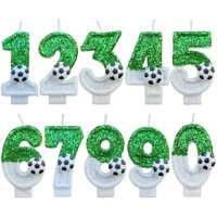 Diy Football 0-9 Number Birthday Candles Original Two Colors Gradual Change Style Birthday Cake Digital Party Candle Decoration