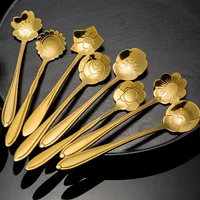 8Pcs Set Small Flower Teaspoon 304 Stainless Steel Ice Cream Coffee Spoon Gifts Dessert Tableware Kitchen Tableware Accessories