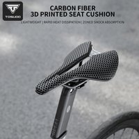 TOSUOD 3D Printed Saddle For Road Bike Carbon Fiber Material Non-Slip Waterproof Bicycle Seat Lightweight Design