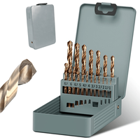 19-teiliges 5% Kobalt-Spiralbohrer-Set für Metall, Edelstahl, Stahl und Aluminium – Extra Hartes Professionelles Kit mit Eisenkoffer