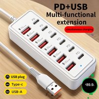 KUBIE Switch Extension Hub 7-port USB2.0 Hub Computer USB Extension Hub One Drag Seven USB2.0 Splitter PC Laptop Desktop