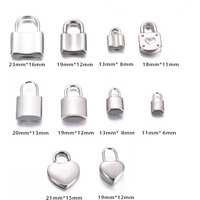 Wholsale 10pcs/lot Stainless Steel Lock Charm Fit Necklace Bracelet Padlock DIY Charm Pendant Jewelry Making