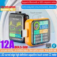 T3 Capacitive Touchscreen Power Meter DC 4.5-50V 6A Voltage Current Decibel Barometric Pressure Tester for USB Type-C Charging