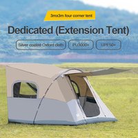 Outdoor pop-up awning Beach camping Instant awning Bower extension tent 10x10 feet Khaki sunscreen rainstorm proof