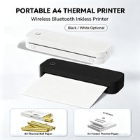 Przenośna termiczna drukarka A4, drukarka bez tuszu Bluetooth, bezprzewodowa drukarka do szablonów tatuaży, termiczny papier w rolce A4, składany papier termiczny.
