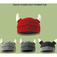 Fun Winter hat Ladies Male role Play anime Wool hat Creative Cute horn knitted hat pure handmade winter hat girls Boys hat