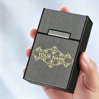 Custom Laser Engraved Vintage European Border Cigarette Case, Personalized Name Number Letter Engraving, Ideal Gift for Men