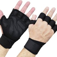 AliExpress NONE Fitness Gloves Weightlifting Half Finger Wrist Gloves Leather Thickened Silicone Cycling Gloves