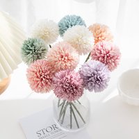 6/12PCS Artificial Flower Silk Hydrangea Pompon Home Decor Scrapbook Wedding Festival Wreath Bridal Accessory Clearance Diy Gift