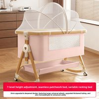 Multifunctional aluminum alloy crib splicing bed baby bassinet bed movable, portable folding newborn